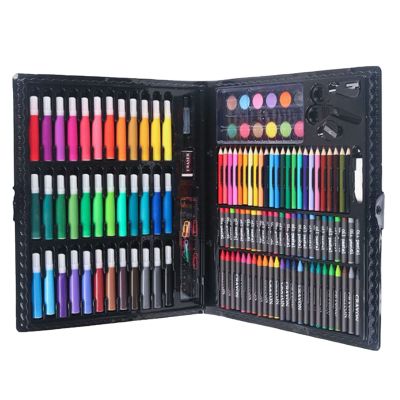 150 Piece Pencil Art Set, Colored Pencils Set, Watercolor, Markers, Watercolor Cakes and Crayons Sketches Art Children and Young People