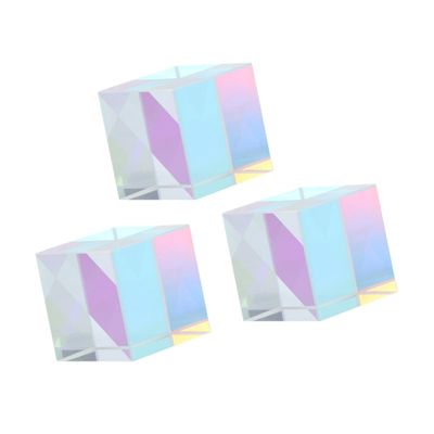 DECHOUS 3pcs Optical Glass RGB Dispersion Cube Prism Educational Physics Teaching Tool Creative Decoration