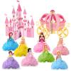 10 Set Princess Birthday Party Decorations Cartoon Princess Paper Flower Honeycomb Centerpieces Paper Flowers Castle Carriage Party Table Topper Decor for Girls Birthday Baby Shower Table Decorations view 1