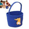20x20x17cm Toy Baskets Woven Basket Blanket Baskets Woven Cotton Rope Storage Basket With Handle For Living Room Toys Organizer view 1