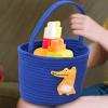 20x20x17cm Toy Baskets Woven Basket Blanket Baskets Woven Cotton Rope Storage Basket With Handle For Living Room Toys Organizer view 3