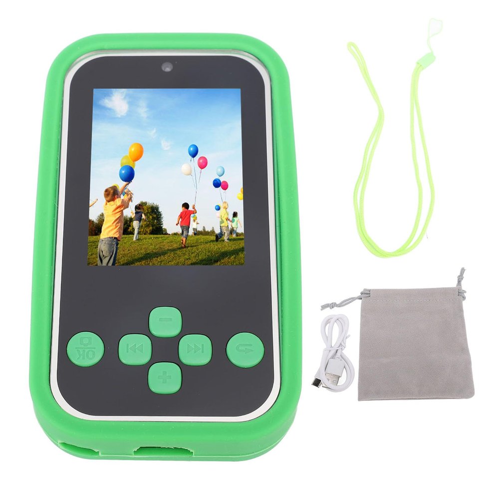 GLOGLOW Kids Smart Phone, 2.4 Inch Display HD Children Smart Phone Portable Kid Cute Dinosaur Design Phone Toy with 1080P HD 48MP Cameras for 3 to 12 Year Old Boys Girls (Green)