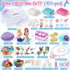 Golray Mermaid Sensory Dough Kit - Play Dough Set with 3 Packs of Playdough, 2 Mermaid Figures, Marine Animals & Plants Toys and Decorative Accessories, Sensory Toys Gifts for Kids & Toddlers view 2