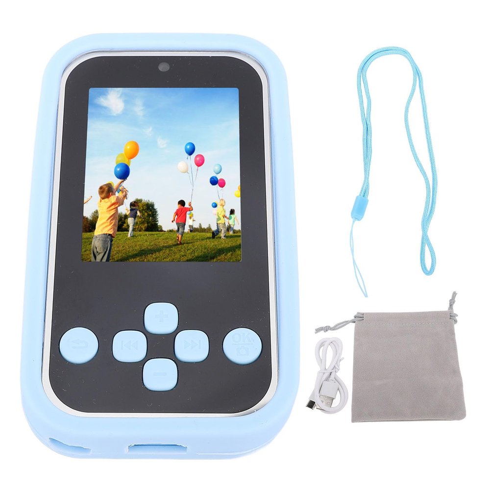 GLOGLOW Kids Smart Phone, 2.4 Inch Display HD Children Smart Phone Portable Kid Cute Dinosaur Design Phone Toy with 1080P HD 48MP Cameras for 3 to 12 Year Old Boys Girls (Blue)