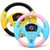 Angoily Simulated Steering Wheel Toy, 2PCS Kids Steering Wheel Toy, Simulated Racing Car Kids Driving Simulator Children's Educational Sounding Funny Interactive Driving- with Music, Plastic view 1