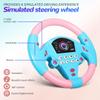 Angoily Simulated Steering Wheel Toy, 2PCS Kids Steering Wheel Toy, Simulated Racing Car Kids Driving Simulator Children's Educational Sounding Funny Interactive Driving- with Music, Plastic view 2