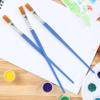 100 Pcs Flat Paint Brushes Small Brush Bulk for Detail Painting Nylon Hair Brushes Acrylic Oil Watercolor Painting for Kids Children Students Teens Adults Artist Blue view 2