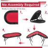 ECOTOUGE Poker Table Foldable, 8 Players Gaming Table w/Portable Oxford Bag, Folding Oval Texas Holdem Table with Stylish Padded Rails for Casino Leisure Game, No Assembly Required, Red view 3