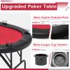 ECOTOUGE Poker Table Foldable, 8 Players Gaming Table w/Portable Oxford Bag, Folding Oval Texas Holdem Table with Stylish Padded Rails for Casino Leisure Game, No Assembly Required, Red view 4