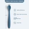 6 Piece Silicone Baby Feeding Spoons, First Stage Infant Soft-Tip Easy on Gums, Training Spoon Self-feeding, Utensils Supplies, Dishwasher & Boil-proof - Blue view 2