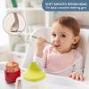 6 Piece Silicone Baby Feeding Spoons, First Stage Infant Soft-Tip Easy on Gums, Training Spoon Self-feeding, Utensils Supplies, Dishwasher & Boil-proof - Blue view 4