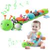 AWOTOY Baby Toys 0-6-12 Months,Musical Caterpillar Stuffed Animals Activity Infant Toys with Crinkle,Rattles,Mirror&Pull String,Muti-Sensory Toys Gifts for Newborn Tummy Time,Kelly Green|Leafy view 1