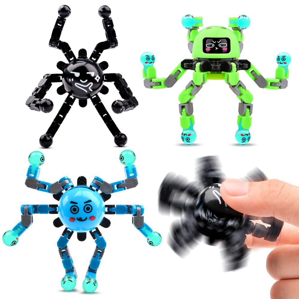 ASIOWELY Transformable Fidget Spinner Toys for Kids and Adults,3 PCS Sensory Toy for Boys Girl ADHD Stress Relief,Valentines Day Gifts for Teens Fingertip Gyros Birthdays Easter Basket Stuffers Travel