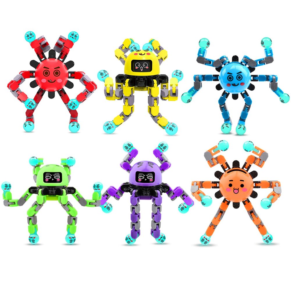 ASIOWELY Transformable Fidget Spinner Toys for Kids and Adults,6 PCS Sensory Toy for Boys Girl ADHD Stress Relief,Valentines Day Gifts for Teens Fingertip Gyros Birthdays Easter Basket Stuffers Travel