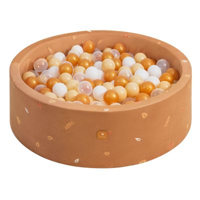 Dodozen Foam Ball Pit 35.4"x 11.8" for Toddlers and Kids,Round Ball Pool Indoor Outdoor Baby Playpen,Ideal Gift for Infants,Balls not Included - Autumn Leaves