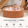 Dodozen Foam Ball Pit 35.4"x 11.8" for Toddlers and Kids,Round Ball Pool Indoor Outdoor Baby Playpen,Ideal Gift for Infants,Balls not Included - Autumn Leaves view 2