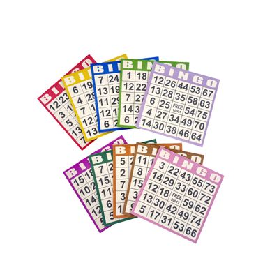 JUNWRROW Bingo Paper Game Cards - 1000 Sheets (100 Books of 10 Colors) - 4"x4" Disposable Cards- Ideal for Seniors, Family Game Night, Large Groups,Classroom Activities