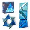 Speks Geode Magnetic Fidget Toy | Sensory Desk Toy for Adults & Teens 14+ | Stress Relief Gift | Pyramid, Chrome Blue view 1