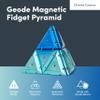 Speks Geode Magnetic Fidget Toy | Sensory Desk Toy for Adults & Teens 14+ | Stress Relief Gift | Pyramid, Chrome Blue view 2