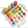 BeenUDog 4-in-1 Wooden Activity Board for Toddlers Kids - Montessori Learning Toy with Magnetic Fishing, Number Blocks Puzzles, Shape Sorter & Xylophone - Educational Gift view 4