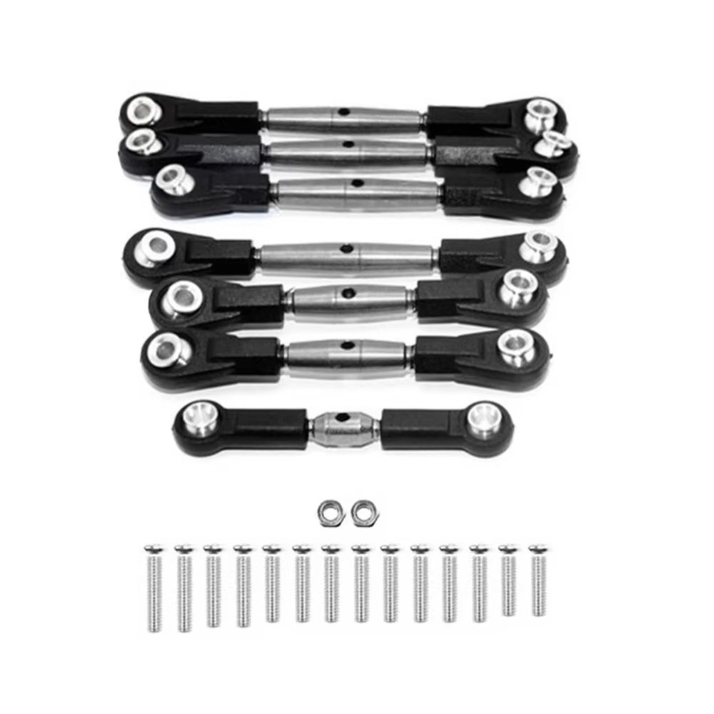 Compatible with Tamiya for TT-02B 1/10 RC Car Upgrade Parts Accessories 7Pcs Steel Steering Link Rod Linkage Servo Rod Set RC Car Parts