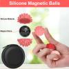 BUSOHA Silicone Fidget Balls - 4 Pack Silicone Stress Relief Balls Stone for Adults Sensory Travel Toys for Calming,Stress,Autism and ADHD,Gifts for Adults Teens ,Red view 3