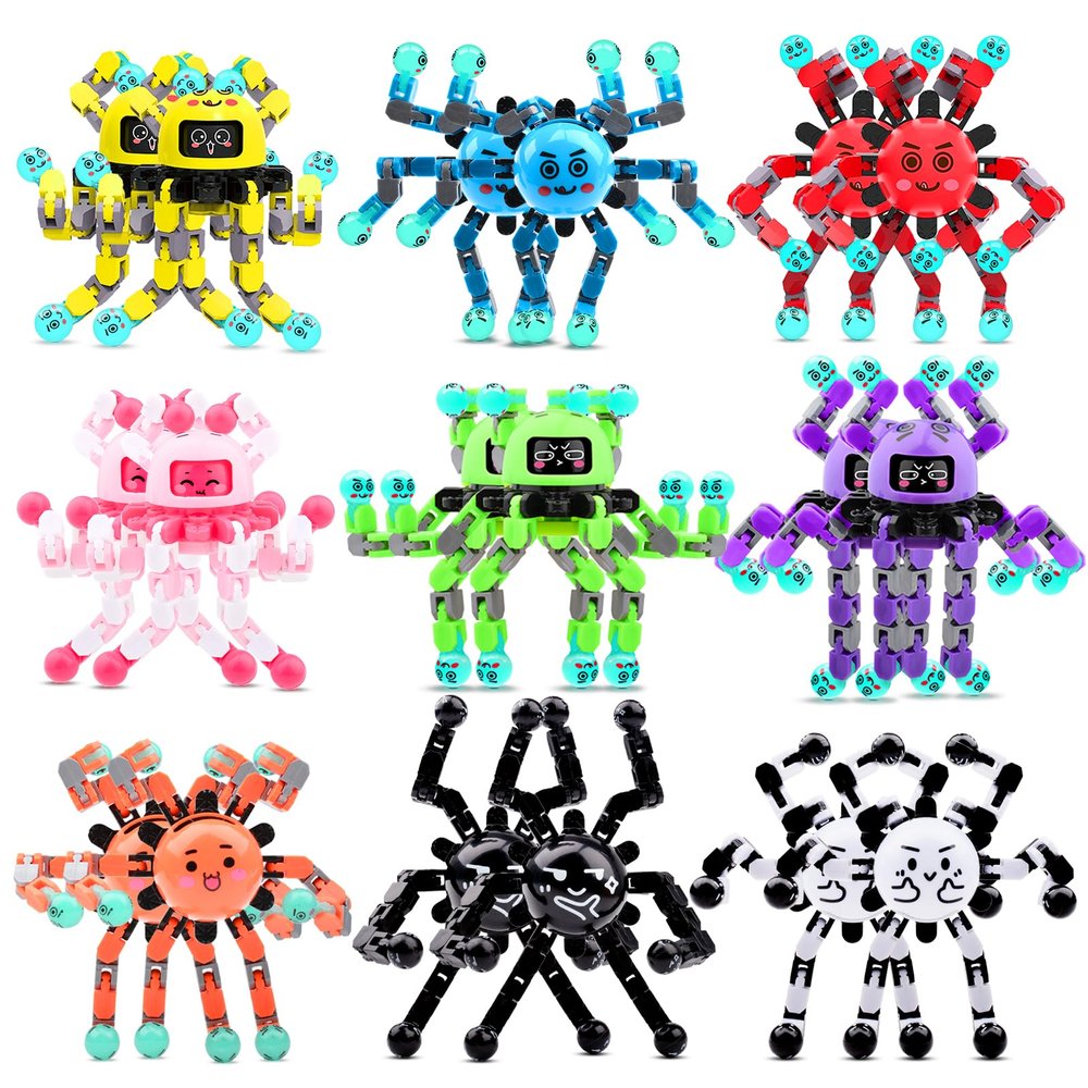 ASIOWELY Transformable Fidget Spinner Toys for Kids and Adults,18 PCS Sensory Toy for Boy Girl ADHD Stress Relief,Valentines Day Gifts for Teens Fingertip Gyros Birthdays Easter Basket Stuffers Travel