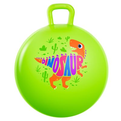 PlayZap Hopper Ball for Kids 3-8,18 Inch Green Dinosaur Bouncy Ball with Handle, Inflatable Hippity Hop Bounce Hopping Toys Indoor Outdoor for Boys Girls Gifts