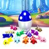 12pcs Mini Axolotl with Egg, 3D Printed Articulated Multi Color Fidget Mini Axolotl, Tiny Mini Animal Gift Idea, Birthday Party Decorations, MA010-WBME view 2