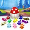 12pcs Mini Axolotl with Egg, 3D Printed Articulated Multi Color Fidget Mini Axolotl, Tiny Mini Animal Gift Idea, Birthday Party Decorations, MA010-WRME view 3