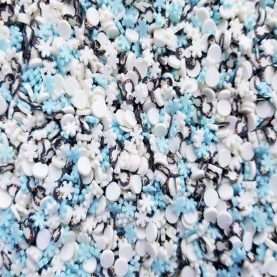 Christmas Snowflake Sprinkle Mix, Polymer Clay Fake Sprinkles for Slime, Resin Crafts, Decoden Projects (Non Edible) (White, Blue, Container)