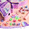 Pasimy 51 Pcs Butterfly Piata Set Butterfly Birthday Party Supplies Piata with Stick Blindfold Sticker Hairpin Ring Slap Bracelet Keychain Party Favors for Family Game Decoration(Purple) view 4