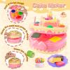 GOVOY 4 in 1 Play Color Dough 104pcs Kitchen Creations with 36pcs of Modeling Dough, Art Crafts Tools Kit Cake Noodle Ice Cream Hamburger Maker Machine Food Play Toys for Kids view 3