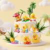 14PCS Duck Cake Topper Duck Themed Birthday Party Yellow Duck Cake Toppers (white) view 2