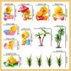14PCS Duck Cake Topper Duck Themed Birthday Party Yellow Duck Cake Toppers (white) view 3