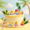 14PCS Duck Cake Topper Duck Themed Birthday Party Yellow Duck Cake Toppers (white) view 4