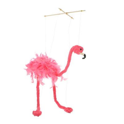 BESPORTBLE Flamingo Marionette Puppet Animal Doll for Interactive Play Unique Design for Shows Bright Colors String Puppet for Creative Learning and Fun Activities