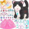 Tagitary Plush Cat Toy Can Repeats What You Say,Stuffed Interactive Cat Talking Musical Toys with Princess Pretend Jewelry Toy, Kids Dress Up Play Set Christmas Birthday Gift Party Favors for Toddlers view 1