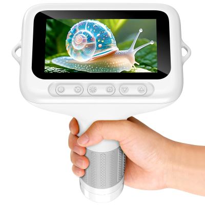 1000X Handheld Microscope for Kids, 3'' Digital Kids Microscope with Adjustable Light, Easter Pocket Portable Micro Scope, Stem Toys for Ages 5-7 8-12 Teen Boys and Girls Educational Gifts, White