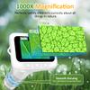 1000X Handheld Microscope for Kids, 3'' Digital Kids Microscope with Adjustable Light, Easter Pocket Portable Micro Scope, Stem Toys for Ages 5-7 8-12 Teen Boys and Girls Educational Gifts, White view 2