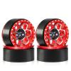 1.9 inch RC Beadlock Wheels Aluminum Alloy 12mm Hex for 1/10 RC Crawler car UTB18 SCX10 Pro TRX4 TRX6 VS4-10 Gen8 TF2 90047 D110 Tamiya CC01 RC4WD T097/4PCS (Red) view 1