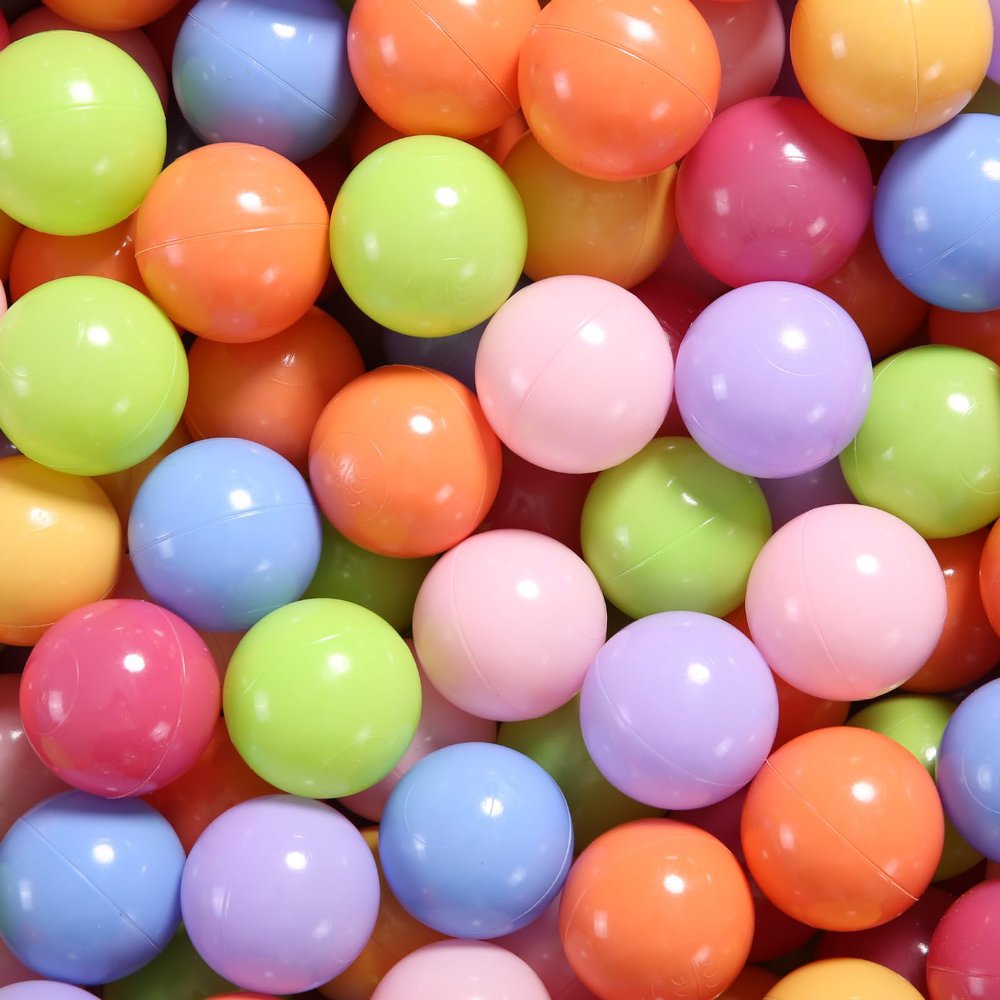 GOGOSO Ball Pit Balls for Toddlers Dogs Baby Boys Girls 2.2Inch Plasticball Toys for Kid Play Tent Birthday Slides Party Decor 500 pcs,Cream Mix