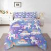 Kawaii Unicorn Comforter Set Toddler Size Cute Rainbow Heart Bedding Set Kids Girls Dreamy Fairy Tale All Season Quilt Set Cartoon Animal Bedding Comforter Sets,2Pcs view 2