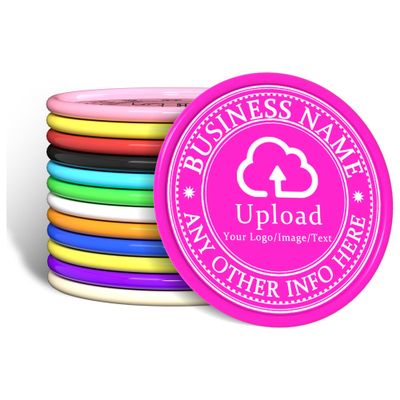 2001000 Custom Plastic Poker Chips, Personalized Double-Sided Full Color Printing with Your Logo/Text/Image, Drink Tokens with Storage Case for Bar, Wedding, Promotions, Festivals (Rose Red)