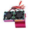 36mm RC Car Motor Double Cooling Fan with Heatsink, High Speed 7V Replacement for 380 540 550 3650 3660 3674 Motors (Pink Colourful) view 4