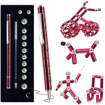 Magnetic Fidget PenCool Fidget ToysGift for Teenage Boys,Figette Toys - Perfect for Stress Relief and Focus - Great Fidget Toy for Adults and Teens - Unique Gift for Boys and Girls (red)