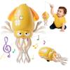 LFACHTER Electric Crawling Octopus Toy with LED Lights & Music, Smart Obstacle Avoidance, Interactive Auto-Dance Octopus for Gifts, Toddlers, Indoor Fun, Brings Endless Giggles (Yellow) view 1