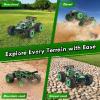 BIFYTON Remote Control Car, 1:18 Rc Cars, All-Terrain RC Truck with LED Light, 20KM/H, Rechargeable, 2WD, 2.4GHz, Sturdy PVC Shell, Remote Control Truck for Boys 4-7 8-12, Beginner (Green) view 3