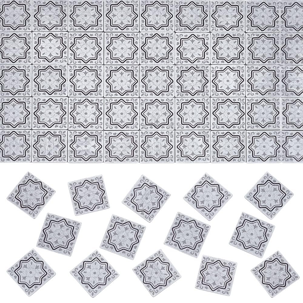 FINGERINSPIRE 160 Pcs Mini Wood Double-Sided Dollhouse Floor Tiles, White Square 1/12 Scale Dollhouse Floor Tiles Miniature Wood Furniture Mini House Accessories for Photo Props Home Decor