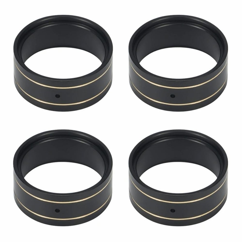 1.0 Inch Brass Internal Beadlock Ring 58g Heavy Wheel Weighted Clamp Ring 4pcs Fits RC Wheel Rims for TRX4M SCX24 1/18 1/24 RC Crawler Upgrade Parts (Black)